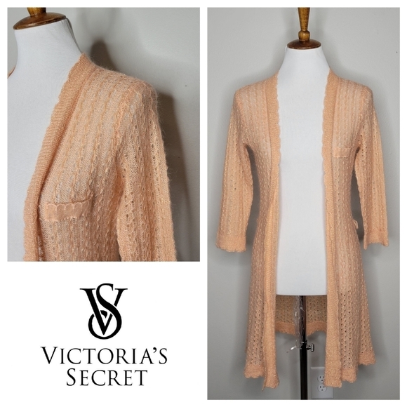 Victorias Secret‎ Angels Open Knit Long Cardigan Sz XS/S NWT - Picture 1 of 10